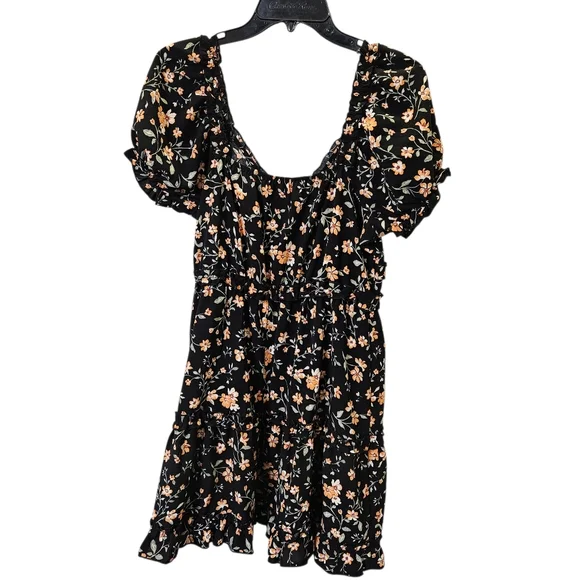 Inspired Hearts Floral Black Dress with Short Sleeves Size Xl - Picture 7 of 13